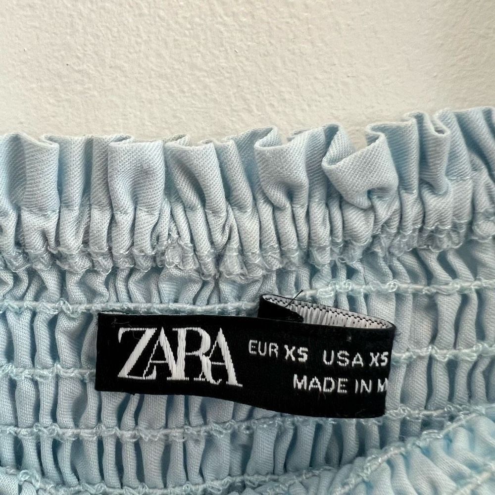 ZARA Light Blue Smocked Tiered Dress – Size XS - Picture 10 of 10